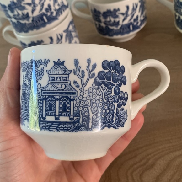 Churchill Blue Willow 1970s Made in‎ England Set of 6 Blue & White coffee mugs - Picture 7 of 11